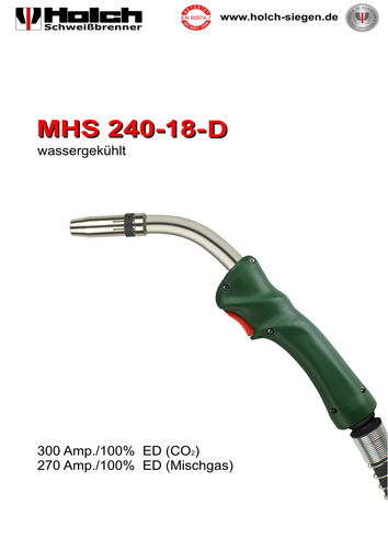 Holch MIG-MAG-Brenner MHS 240-18-D wassergekühlt